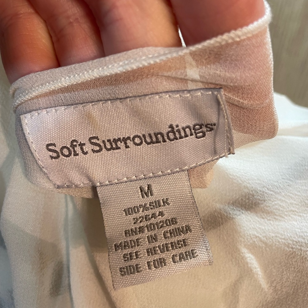 Soft Surroundings 100% SILK White Tie-Front Cardigan - Picture 7 of 8